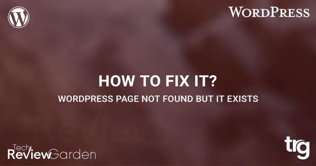 WordPress Page Not Found But It Exists How to Fix It | TechReviewGarden