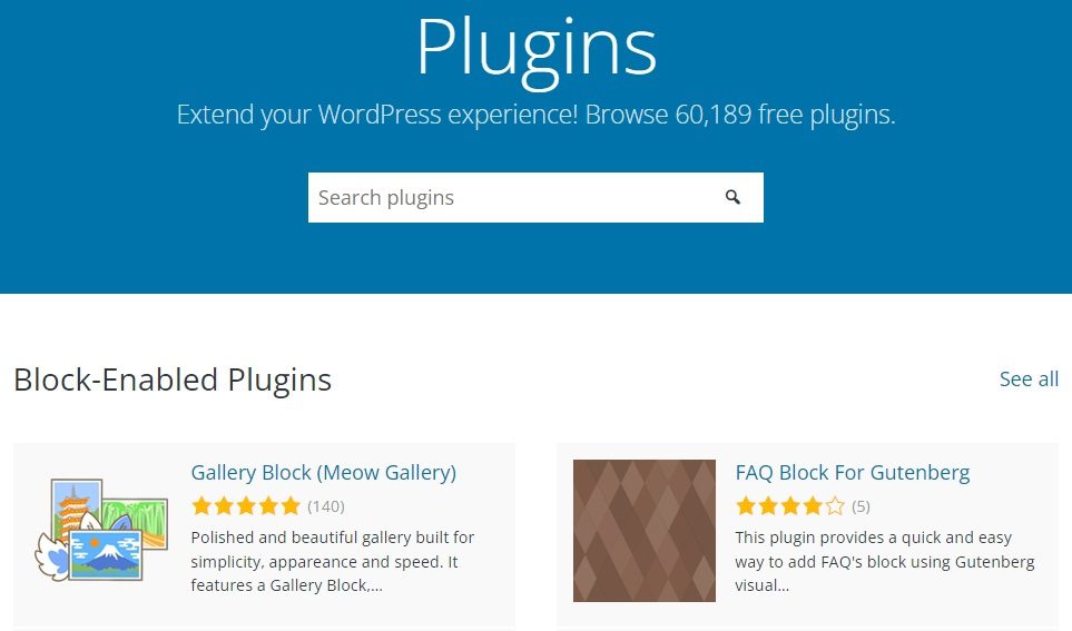 WordPress Plugins Official Page
