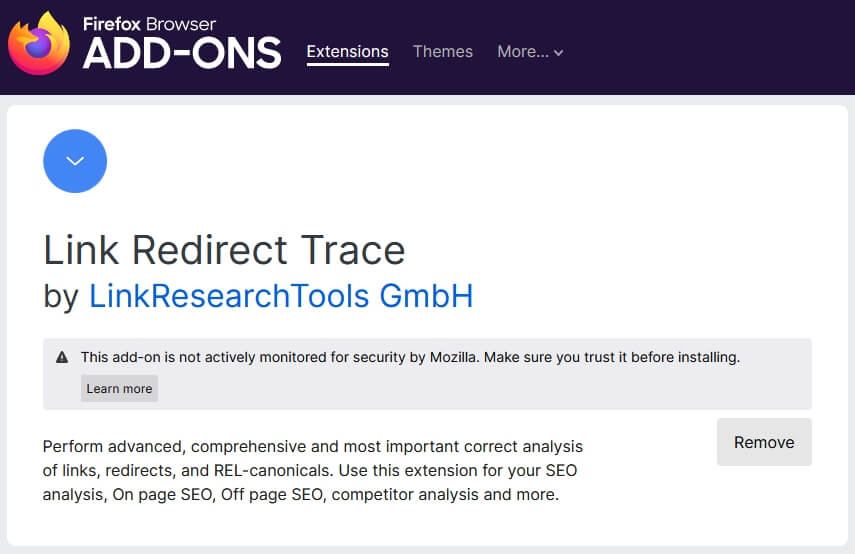 Link Redirect Trace Firefox Addons