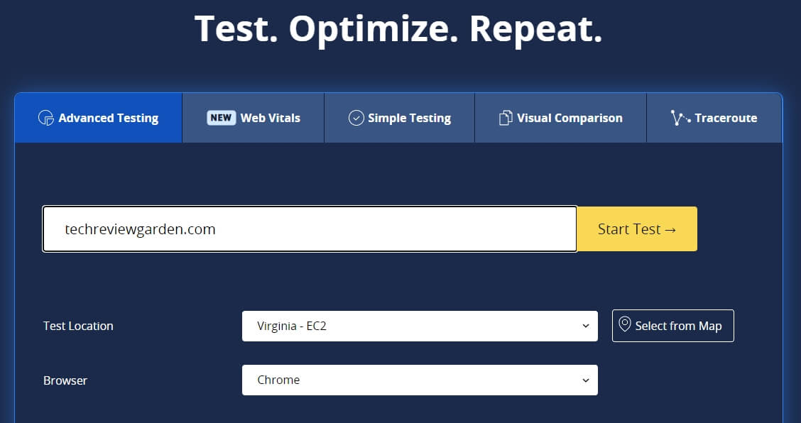WebPageTest Website Speed Test Tool
